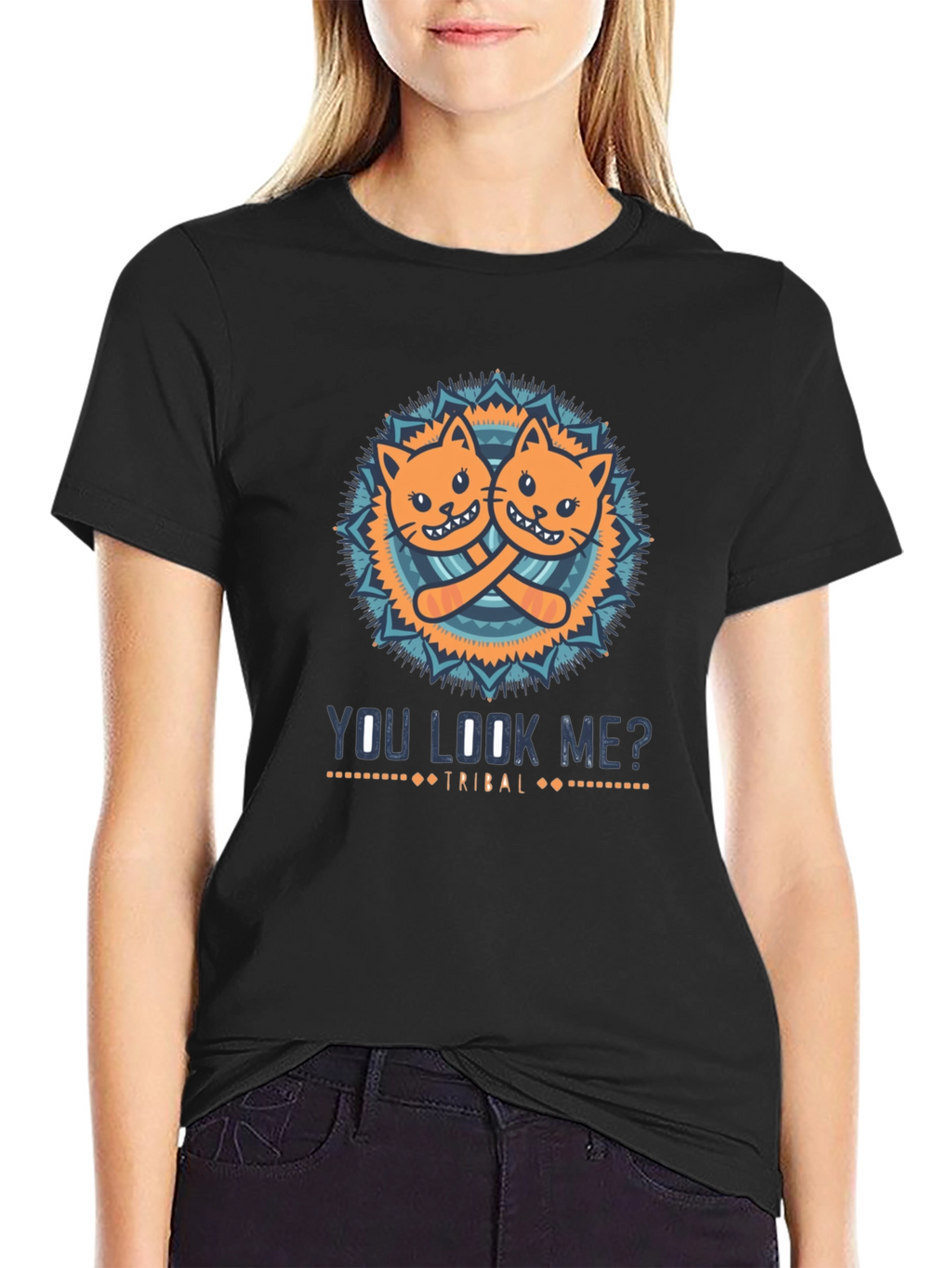 You Look Me? Cats Tribal Graphic T-Shirt