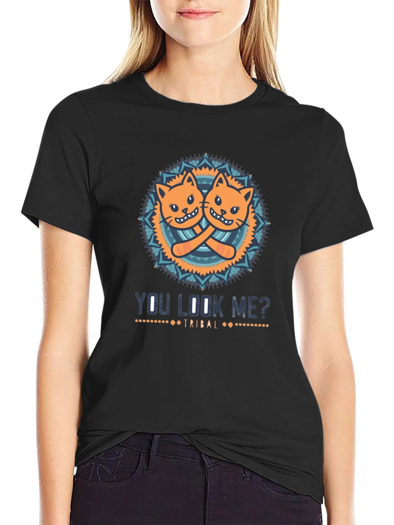 You Look Me? Cats Tribal Graphic T-Shirt