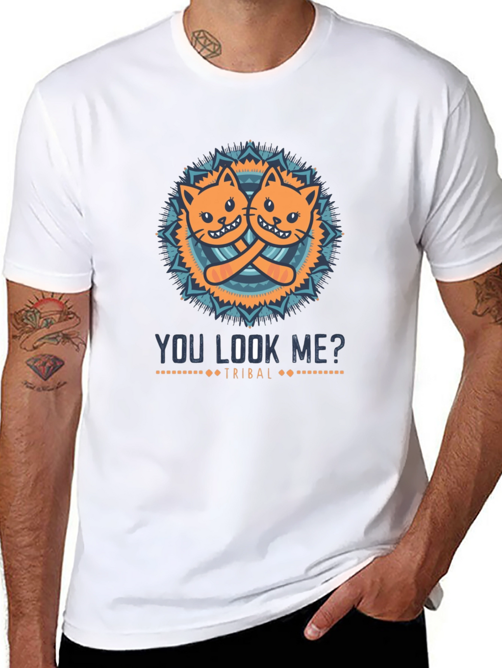 You Look Me? Cats Tribal Graphic T-Shirt