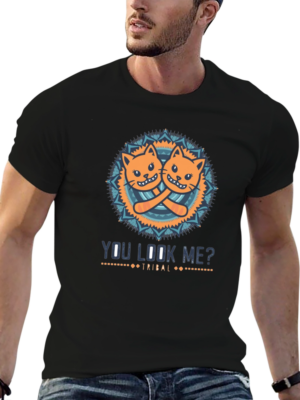 You Look Me? Cats Tribal Graphic T-Shirt