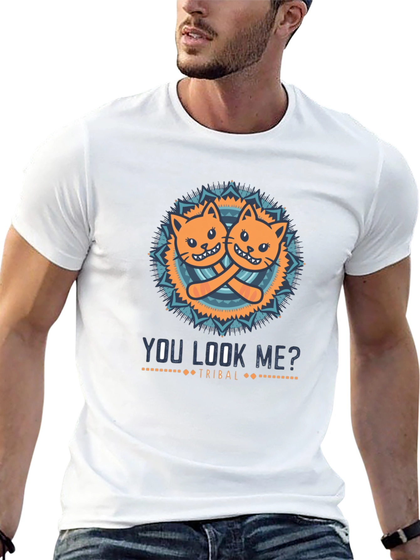 You Look Me? Cats Tribal Graphic T-Shirt