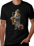 Cool Cat Saxophone Player Graphic Tee