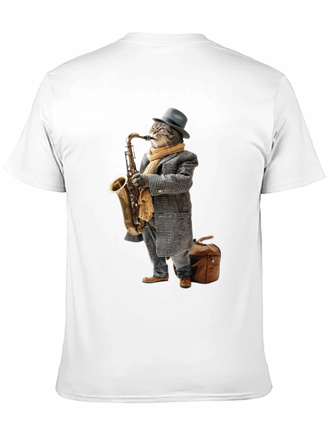 Cool Cat Saxophone Player Graphic Tee