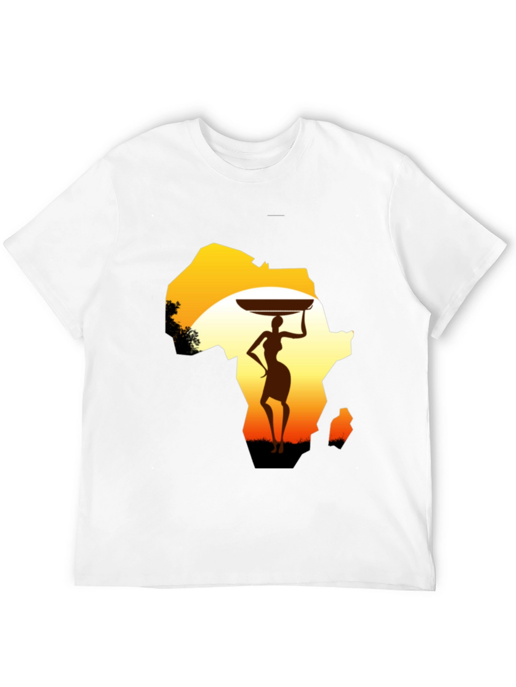 African Woman Graphic Tee - Black Cotton