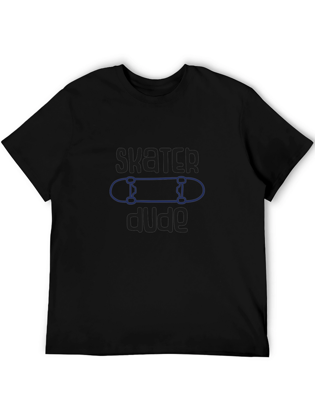 Skater Dude Graphic Tee - Black Cotton T-Shirt