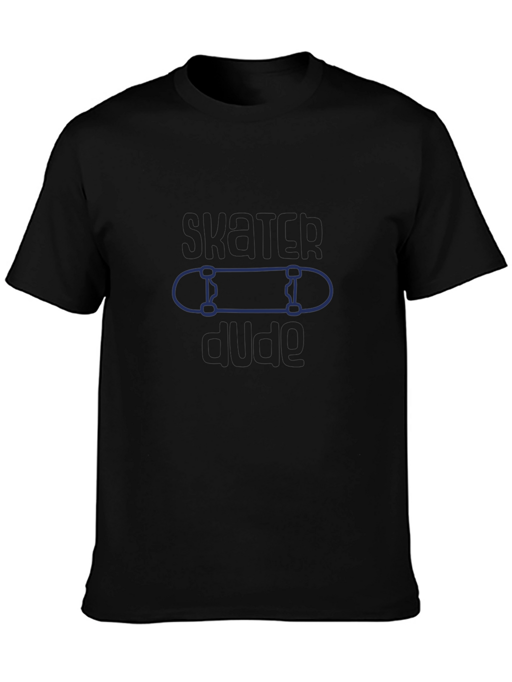 Skater Dude Graphic Tee - Black Cotton T-Shirt