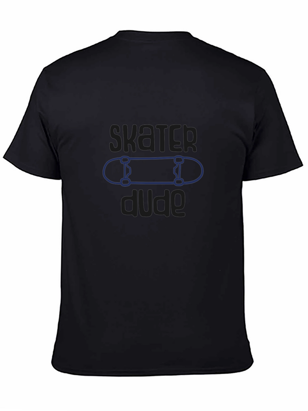 Skater Dude Graphic Tee - Black Cotton T-Shirt