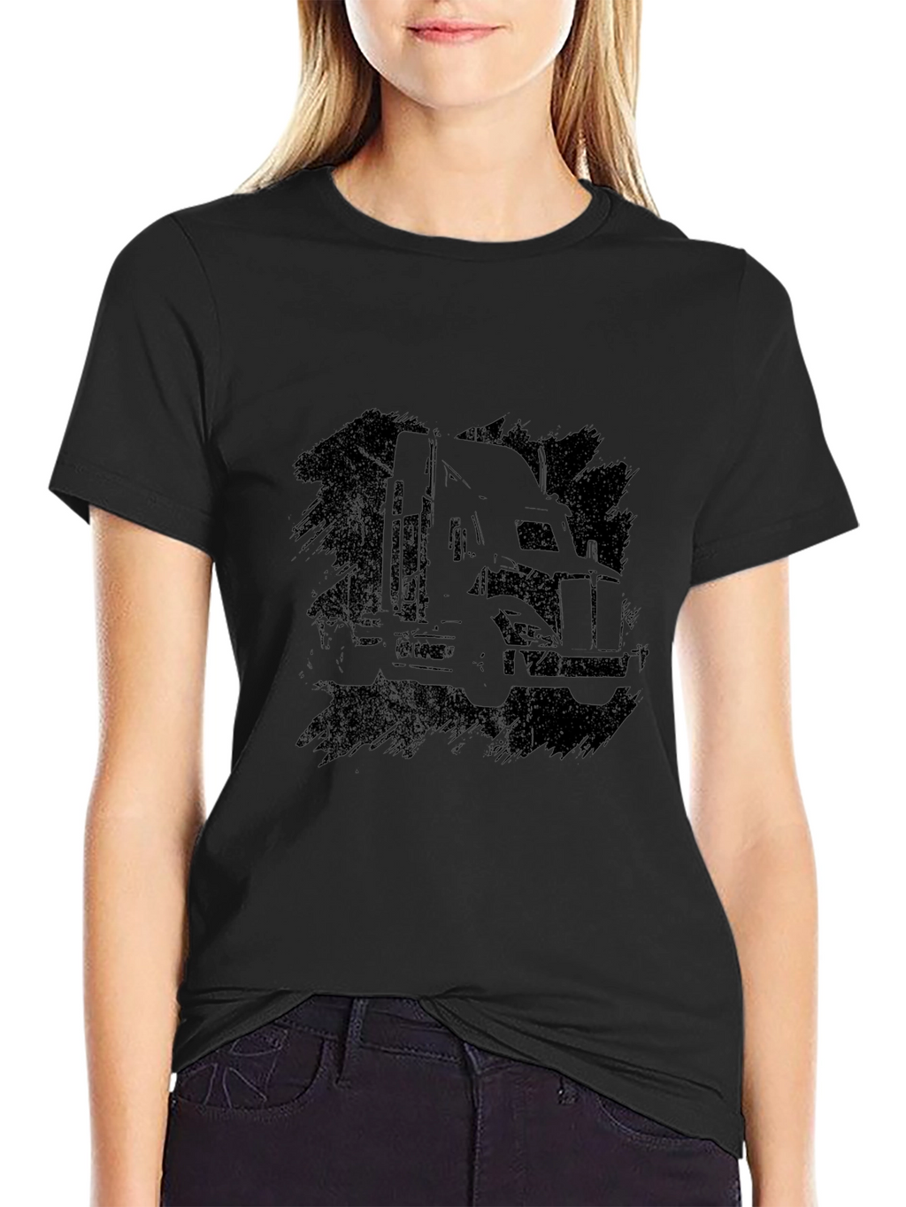 Truck Silhouette Black Graphic Tee