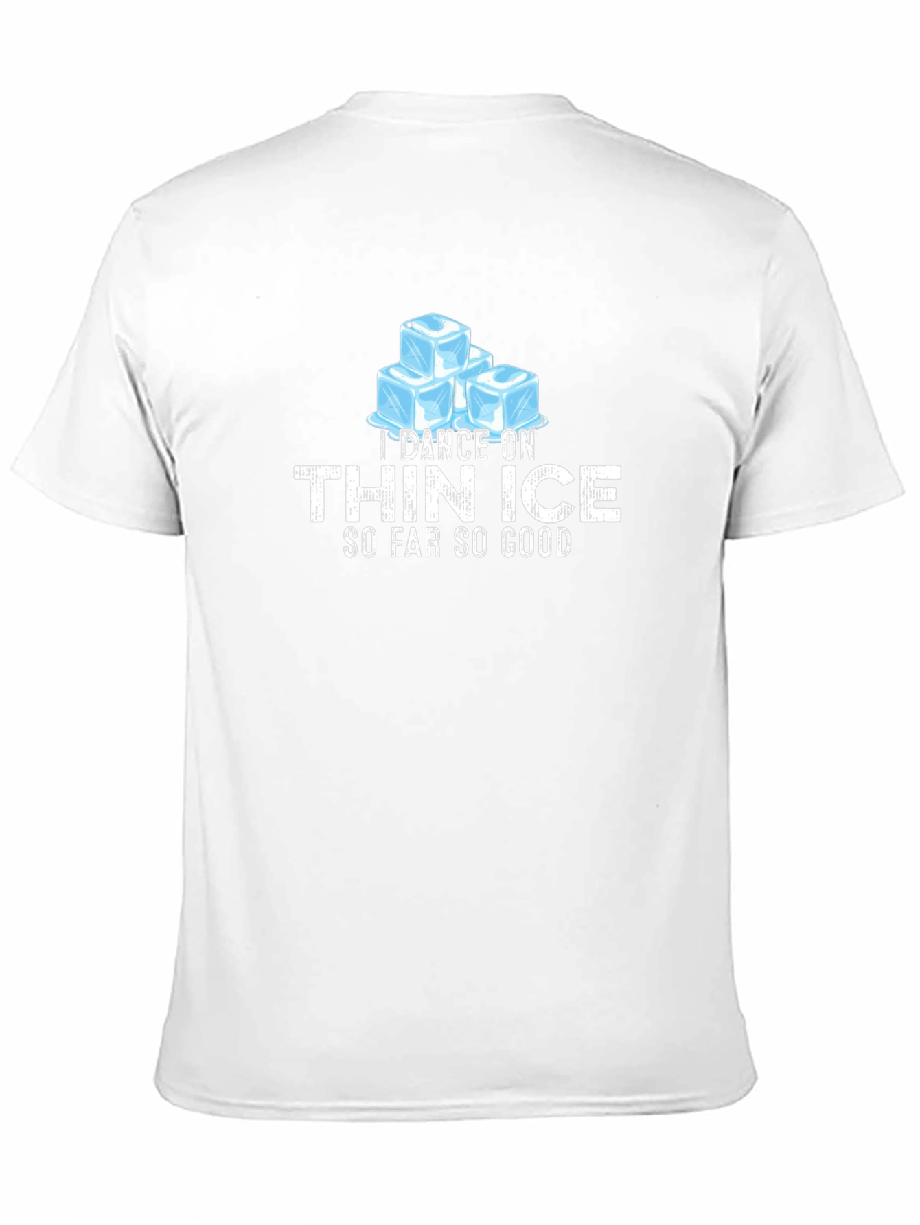 I Dance On Thin Ice Mens Black Graphic T-Shirt