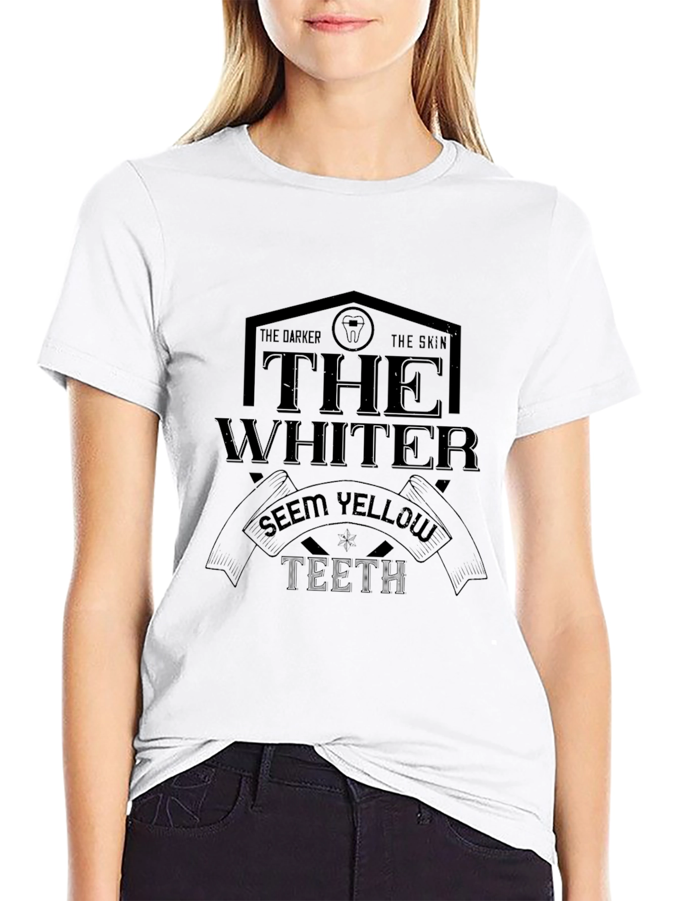 Dark Humor T-Shirt: The Darker the Skin the Whiter the Teeth