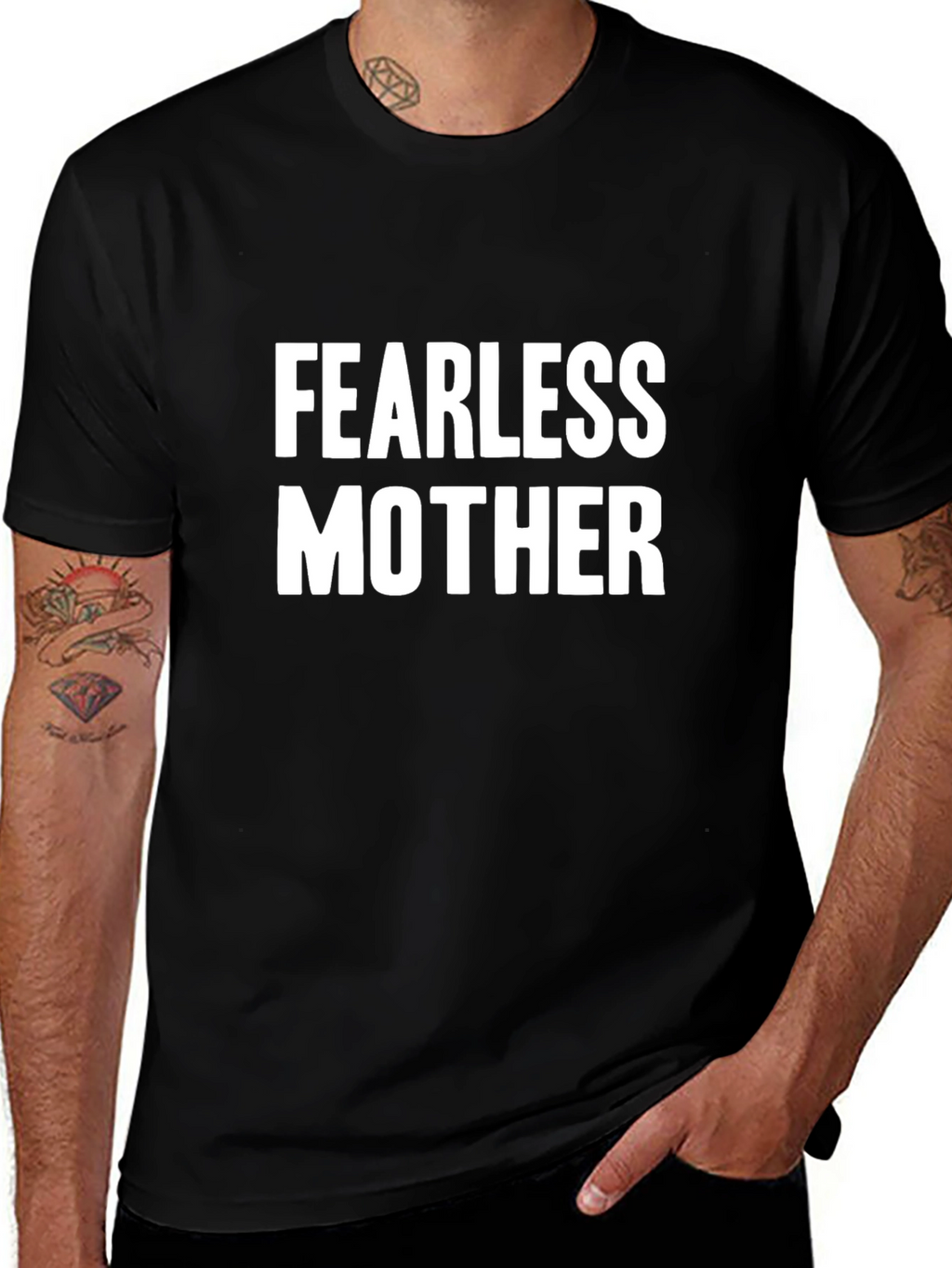 Fearless Mother Graphic Tee - Black Cotton T-Shirt