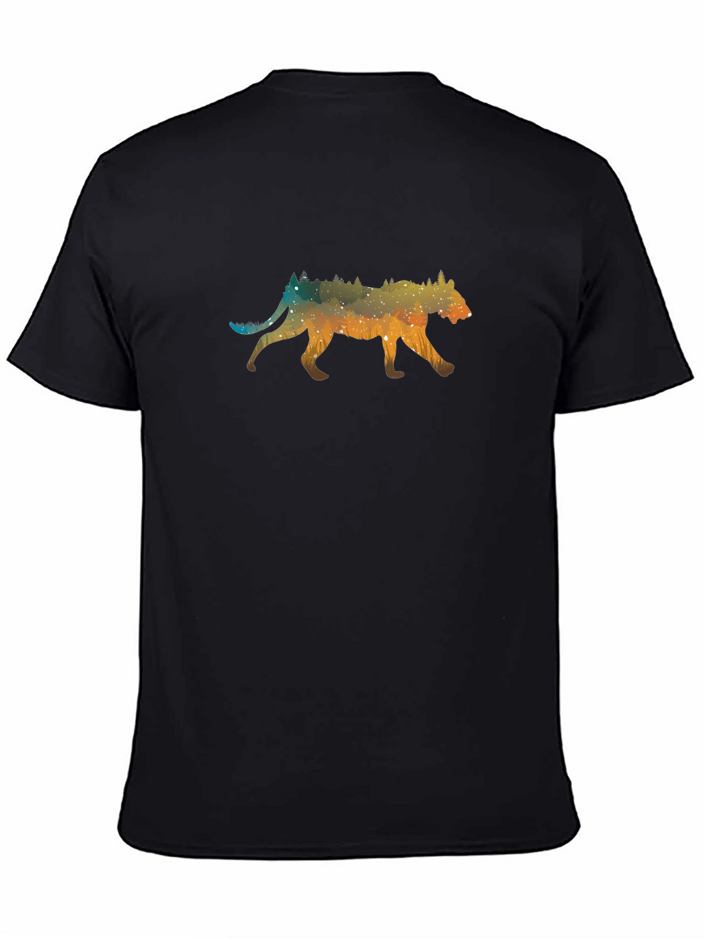 Galaxy Cougar Graphic Tee - Unisex Black T-Shirt