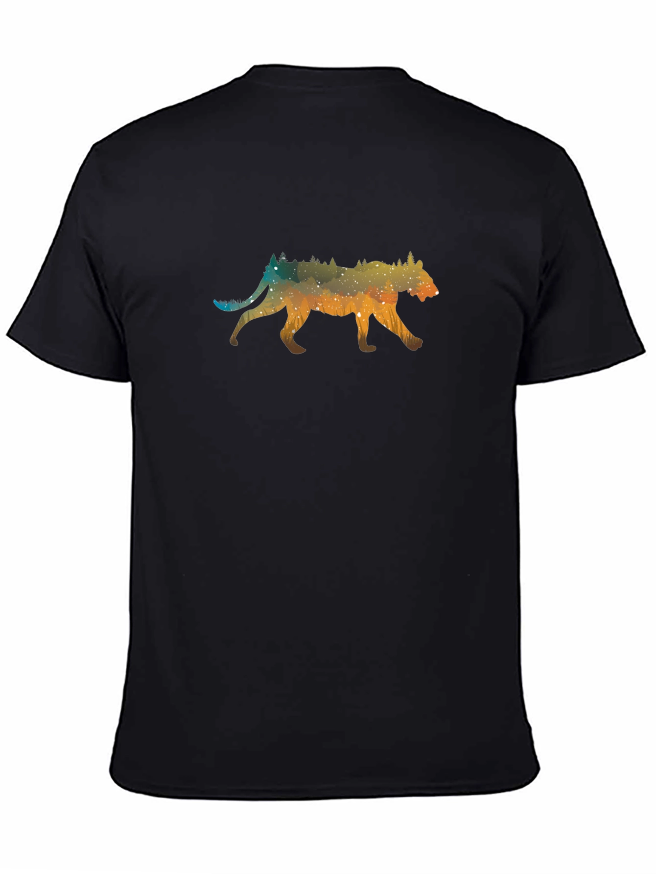 Galaxy Cougar Graphic Tee - Unisex Black T-Shirt