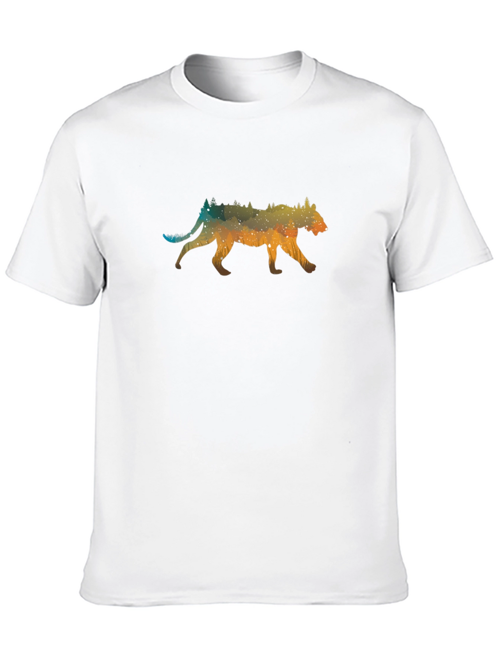 Galaxy Cougar Graphic Tee - Unisex Black T-Shirt