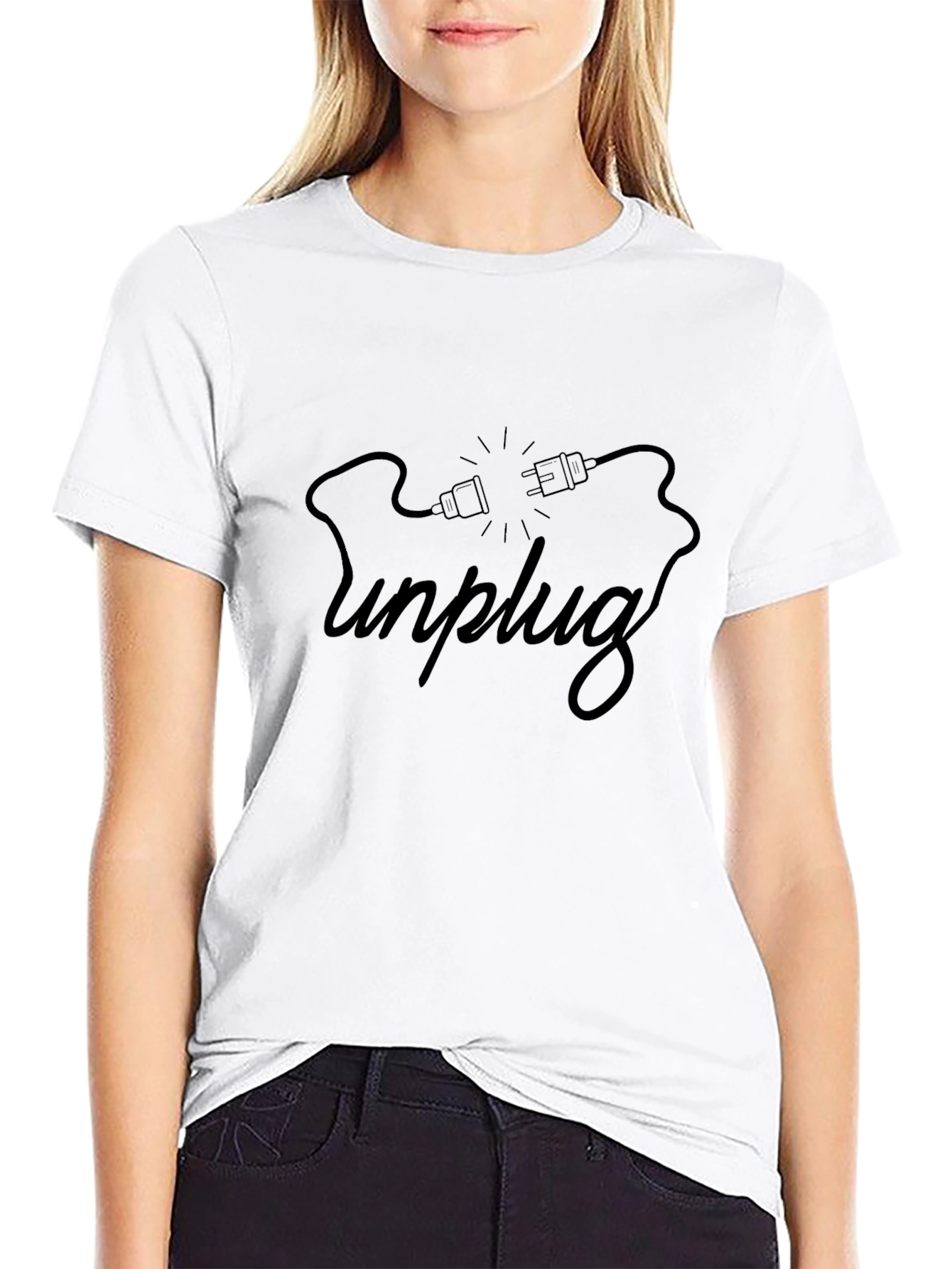 Unplug Graphic T-Shirt - Mens Black Tee