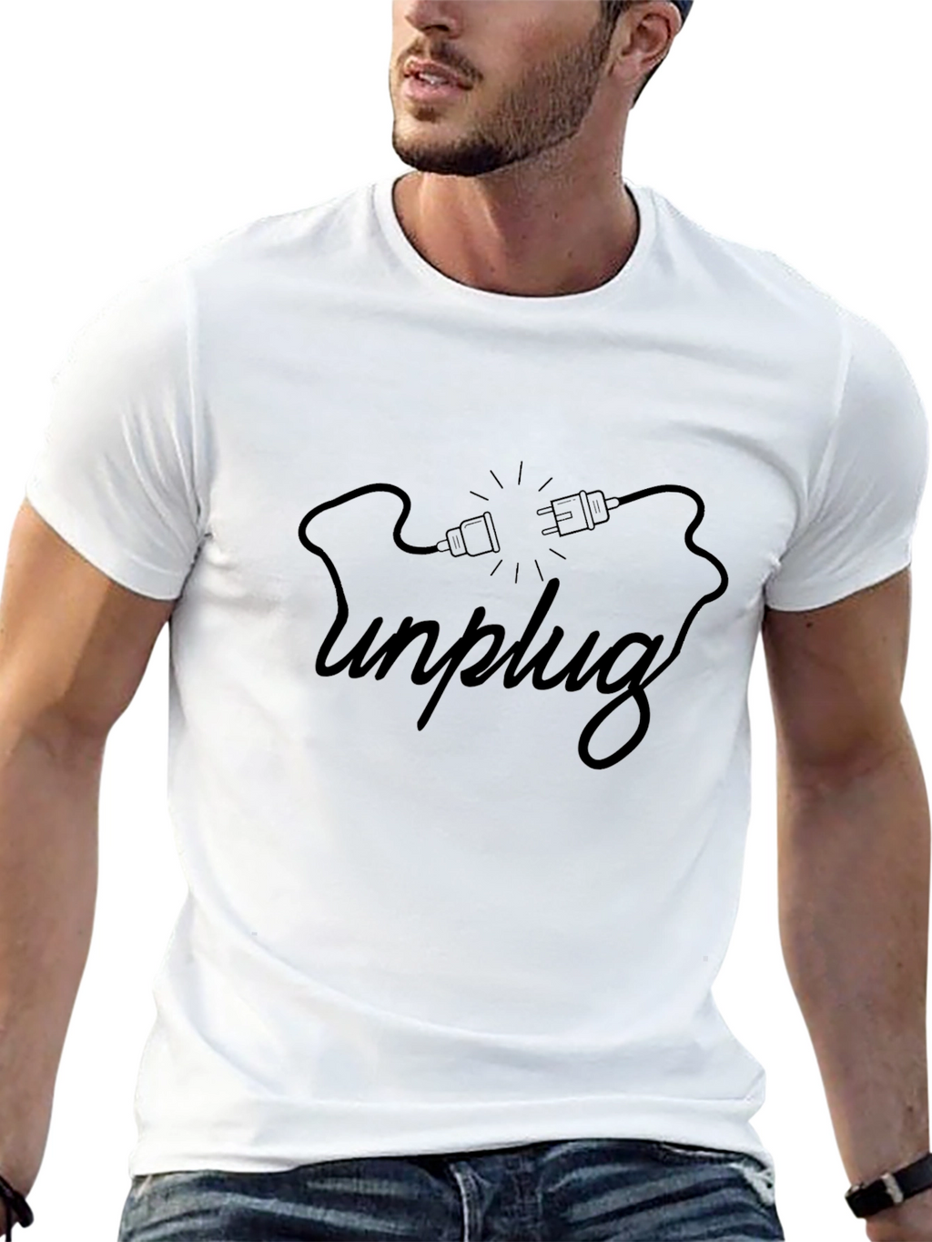 Unplug Graphic T-Shirt - Mens Black Tee