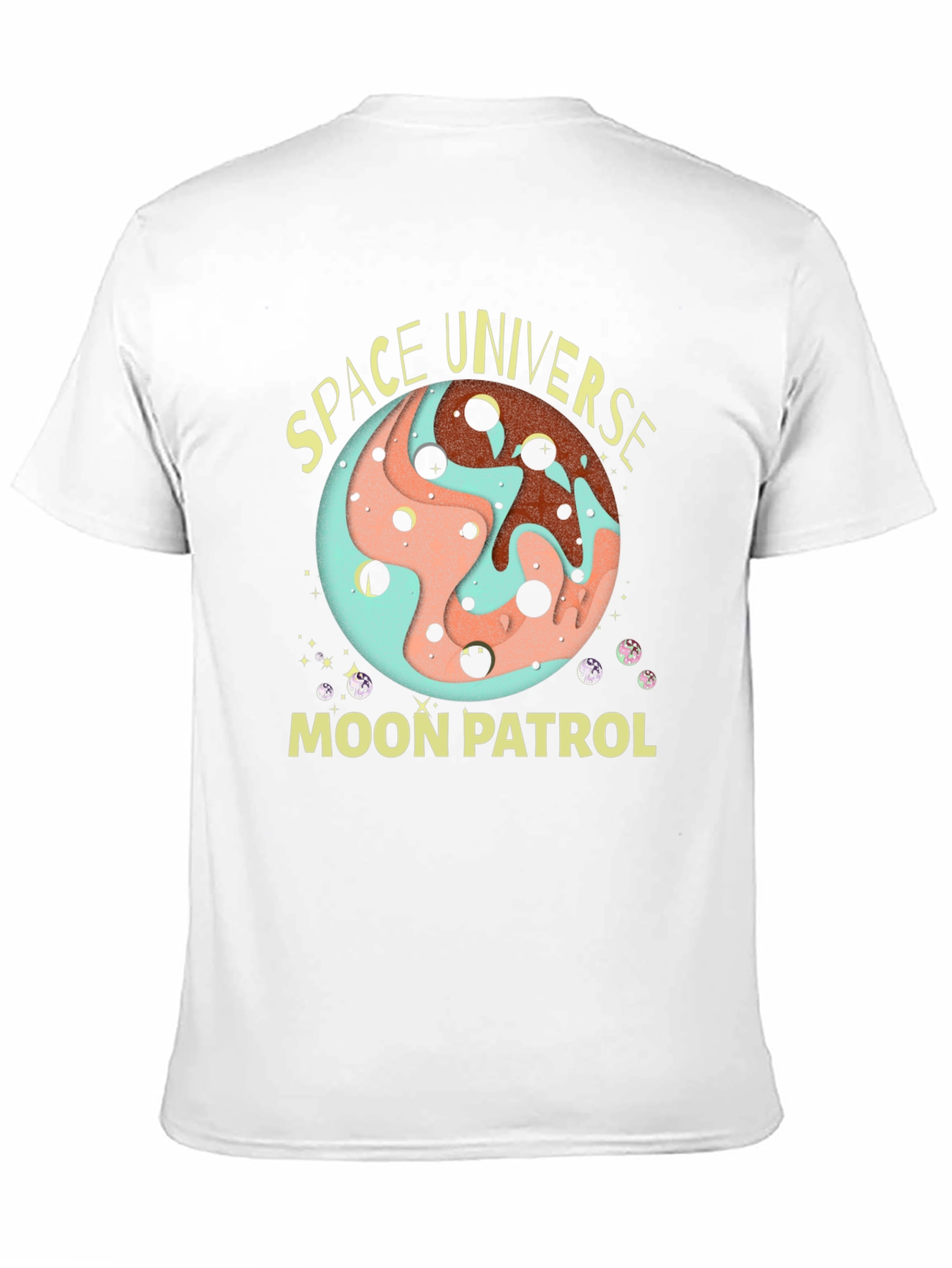 Space Universe Moon Patrol Black T-Shirt