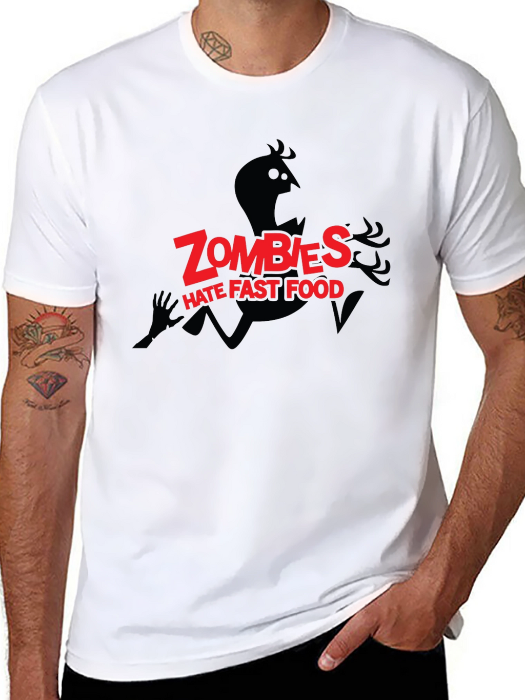 Zombies Hate Fast Food Graphic Tee