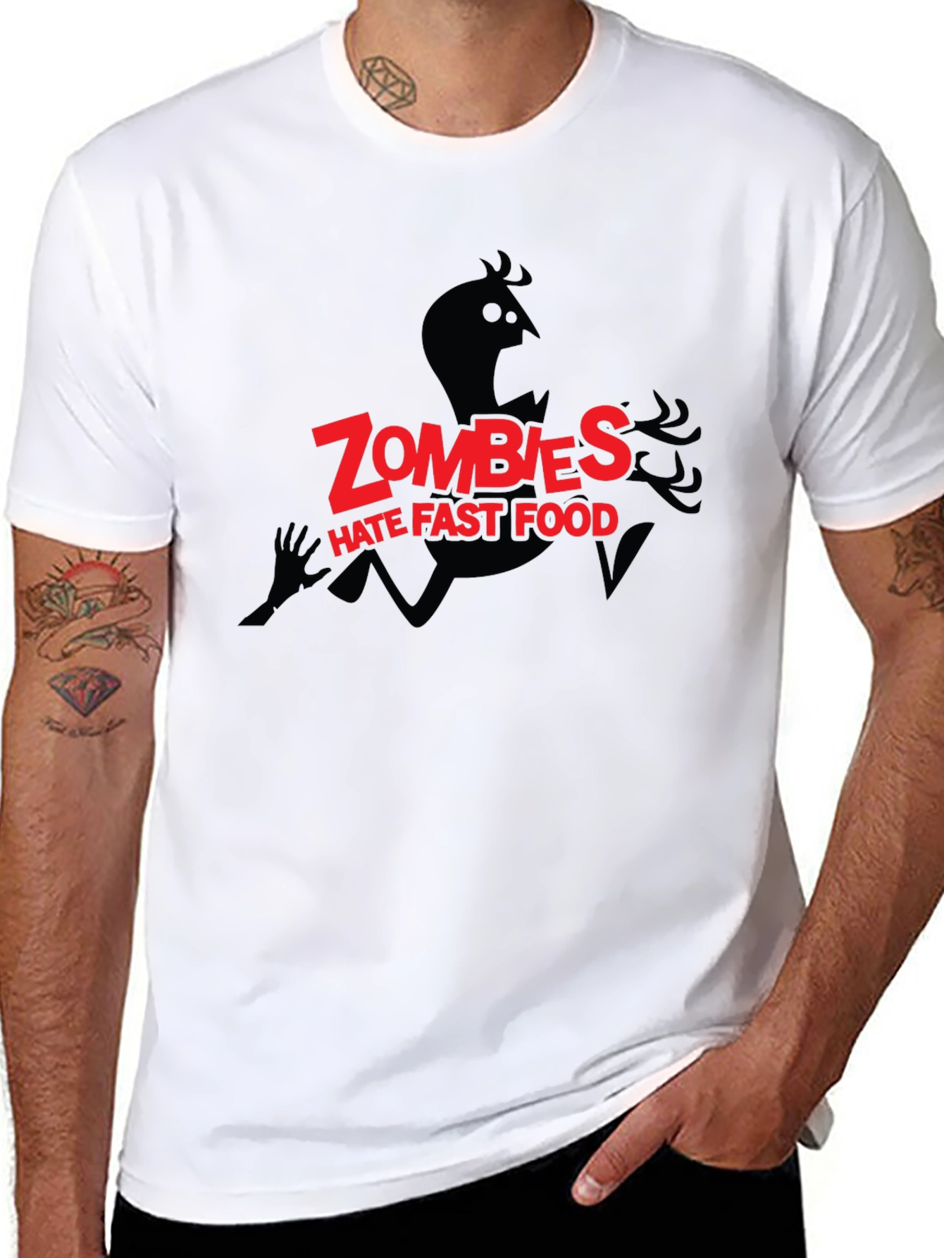 Zombies Hate Fast Food Graphic Tee