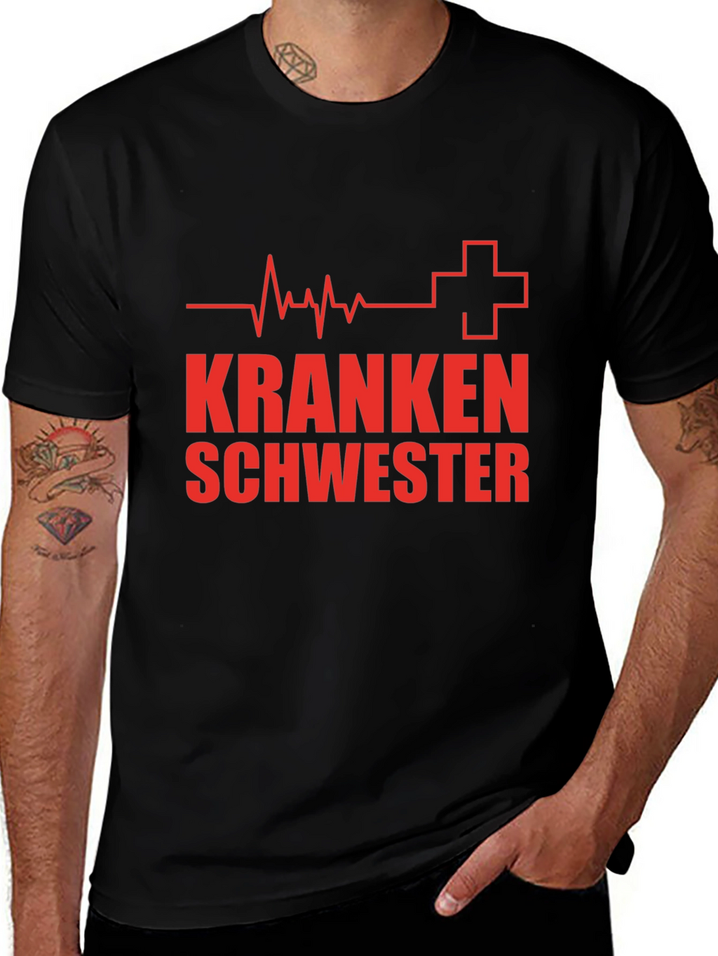 Krankenschwester Black T-Shirt Nurse Gift