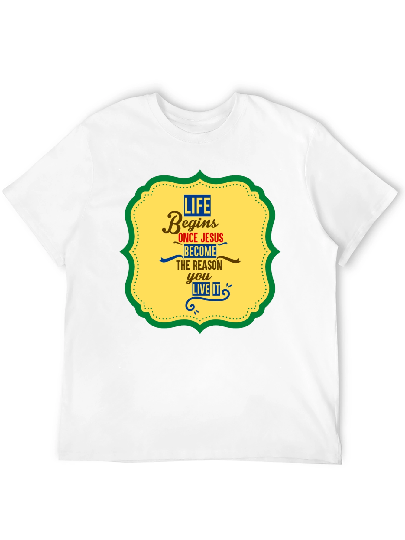 Life Begins With Jesus Graphic Tee - Black