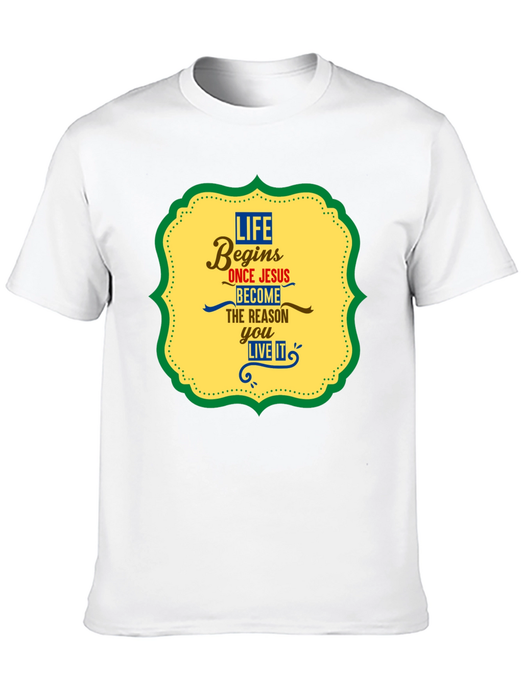 Life Begins With Jesus Graphic Tee - Black