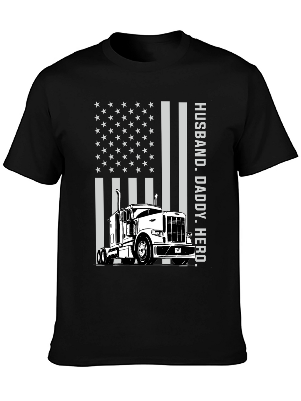 Husband Daddy Hero Trucker Graphic Tee