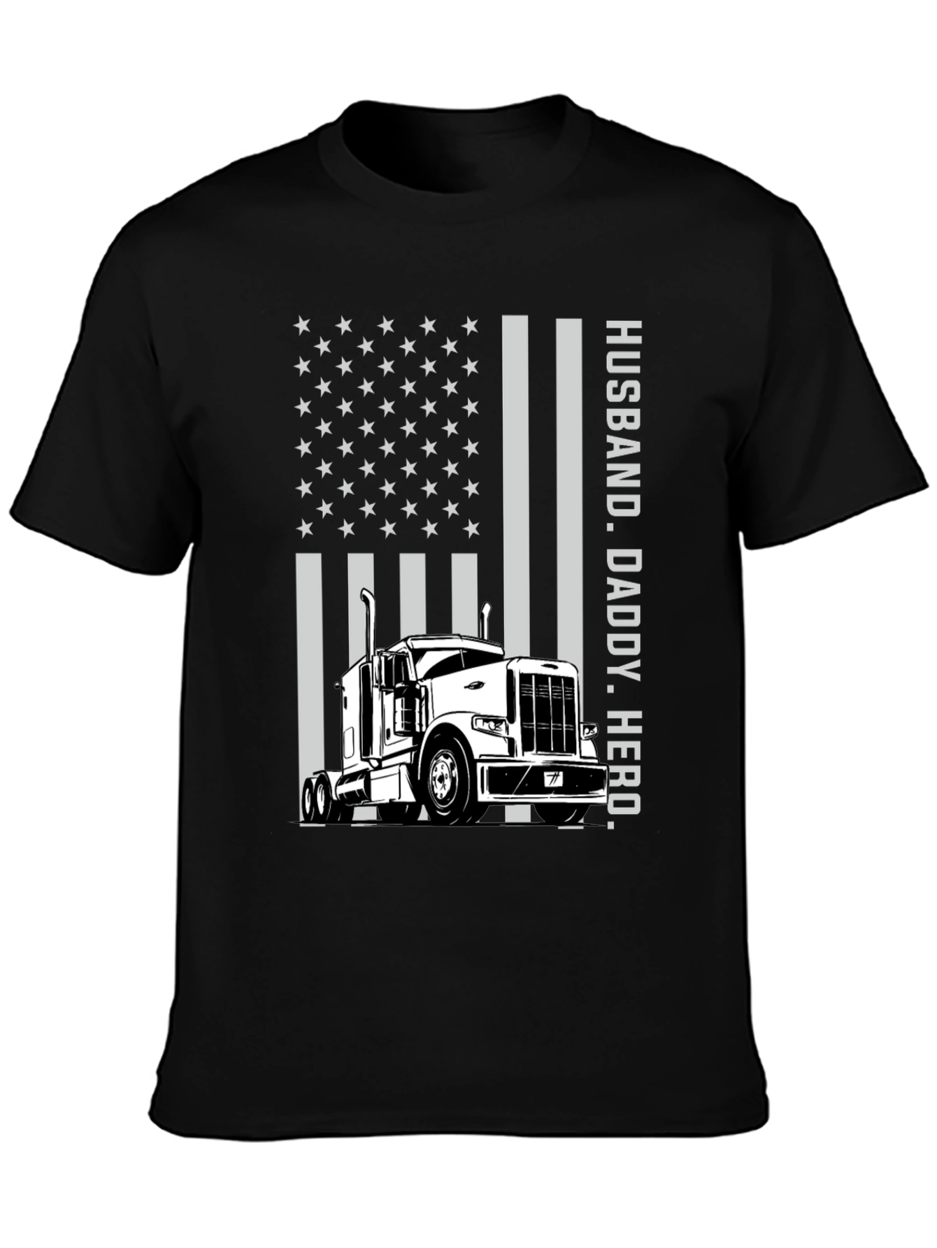 Husband Daddy Hero Trucker Graphic Tee