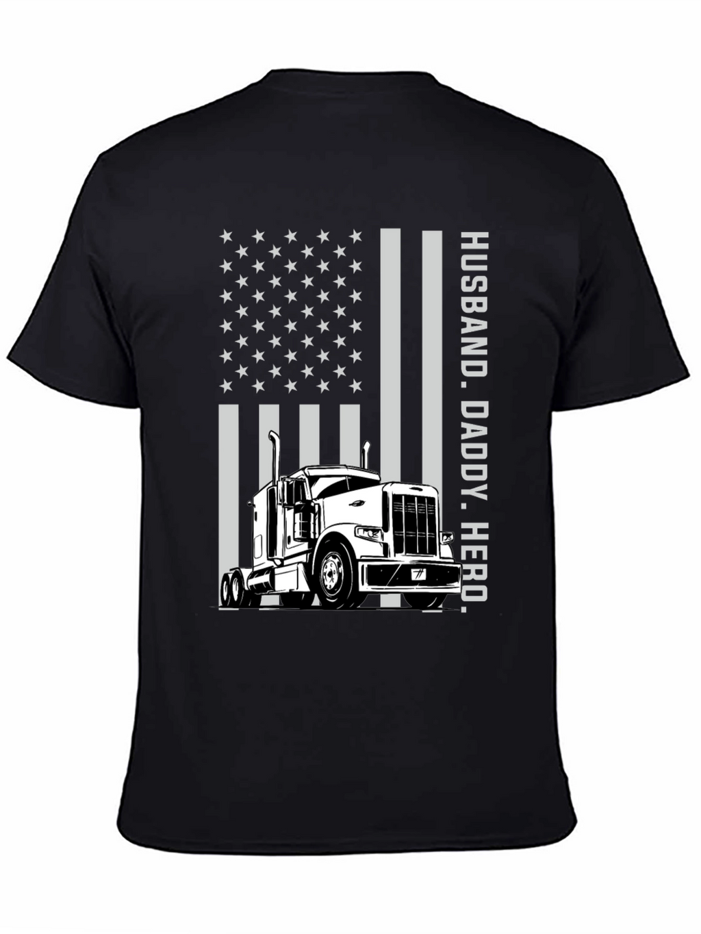 Husband Daddy Hero Trucker Graphic Tee