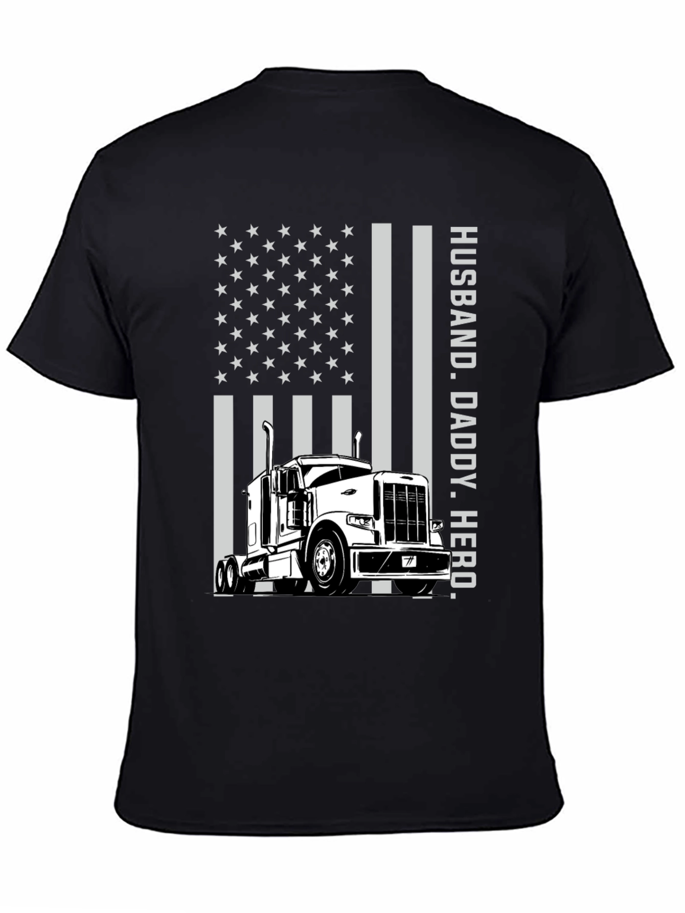 Husband Daddy Hero Trucker Graphic Tee