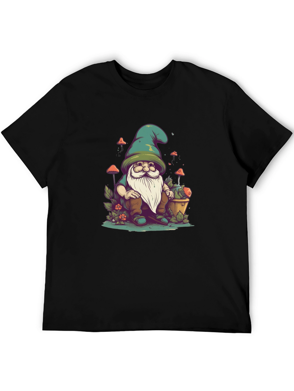 Gnome Graphic Tee - Whimsical Garden Shirt