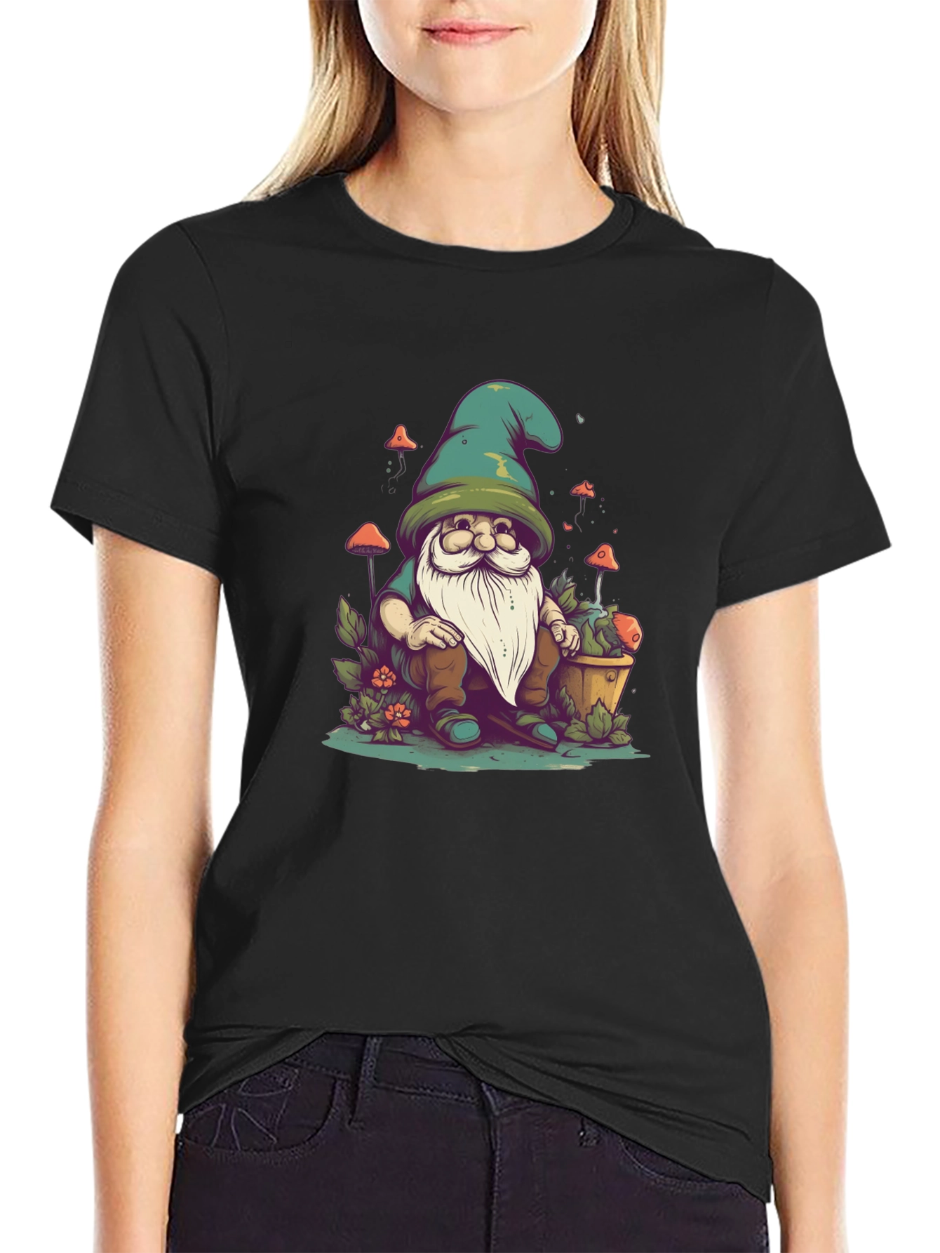 Gnome Graphic Tee - Whimsical Garden Shirt