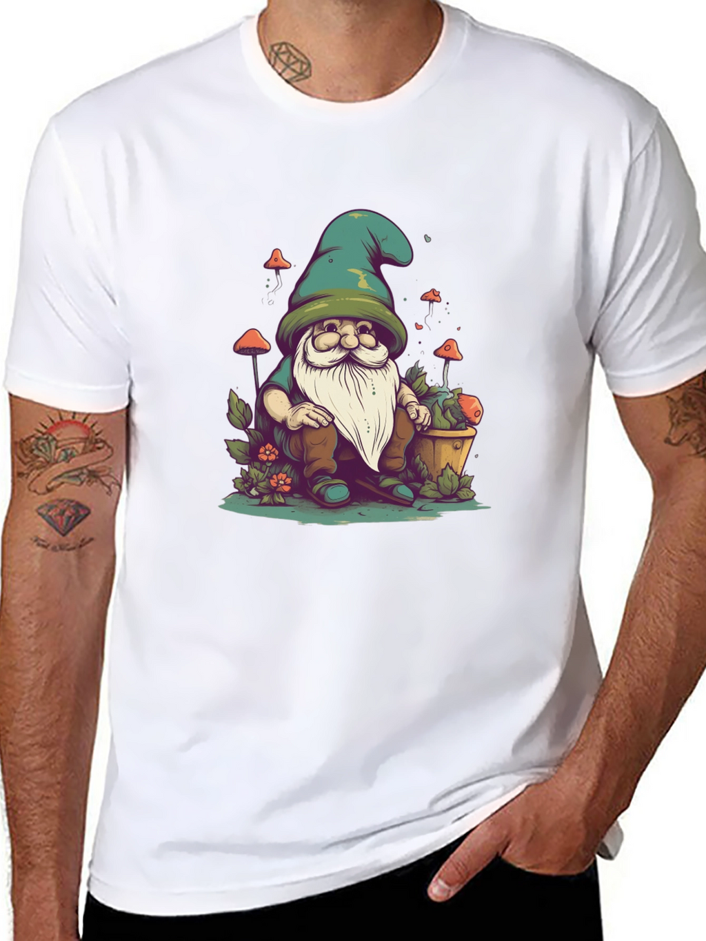 Gnome Graphic Tee - Whimsical Garden Shirt