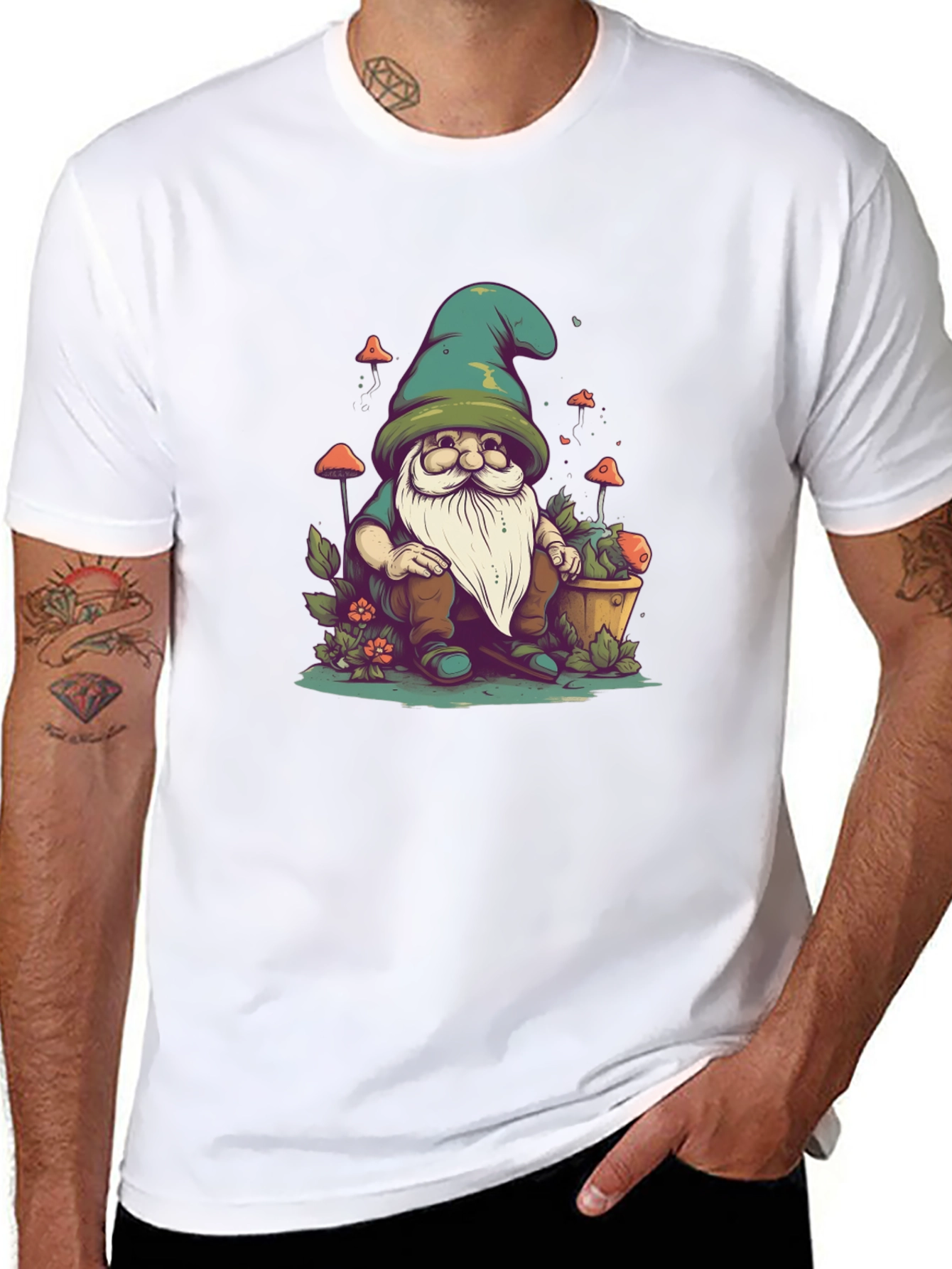 Gnome Graphic Tee - Whimsical Garden Shirt