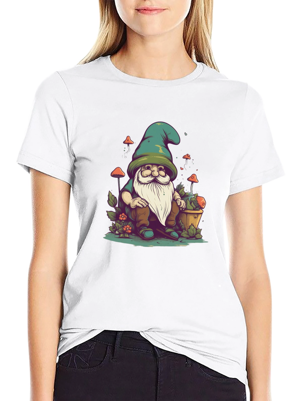 Gnome Graphic Tee - Whimsical Garden Shirt