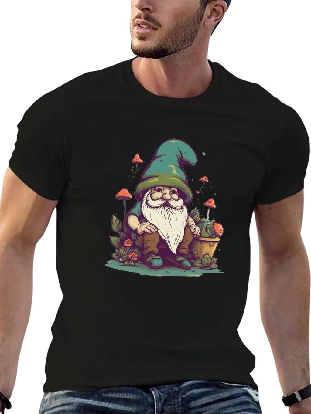 Gnome Graphic Tee - Whimsical Garden Shirt