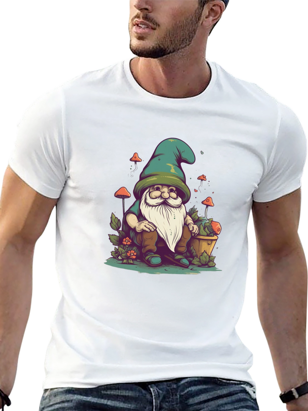 Gnome Graphic Tee - Whimsical Garden Shirt