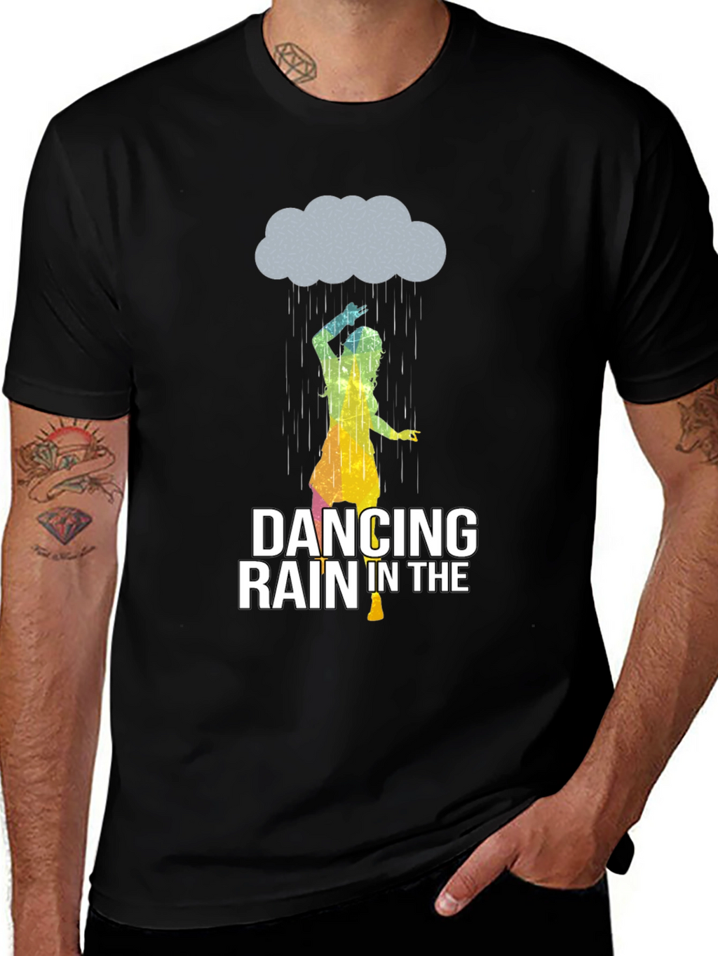 Dancing in the Rain Graphic Tee - Black