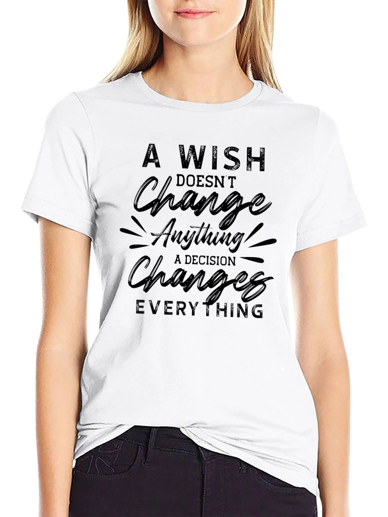 Motivational Black T-Shirt: A Decision Changes Everything