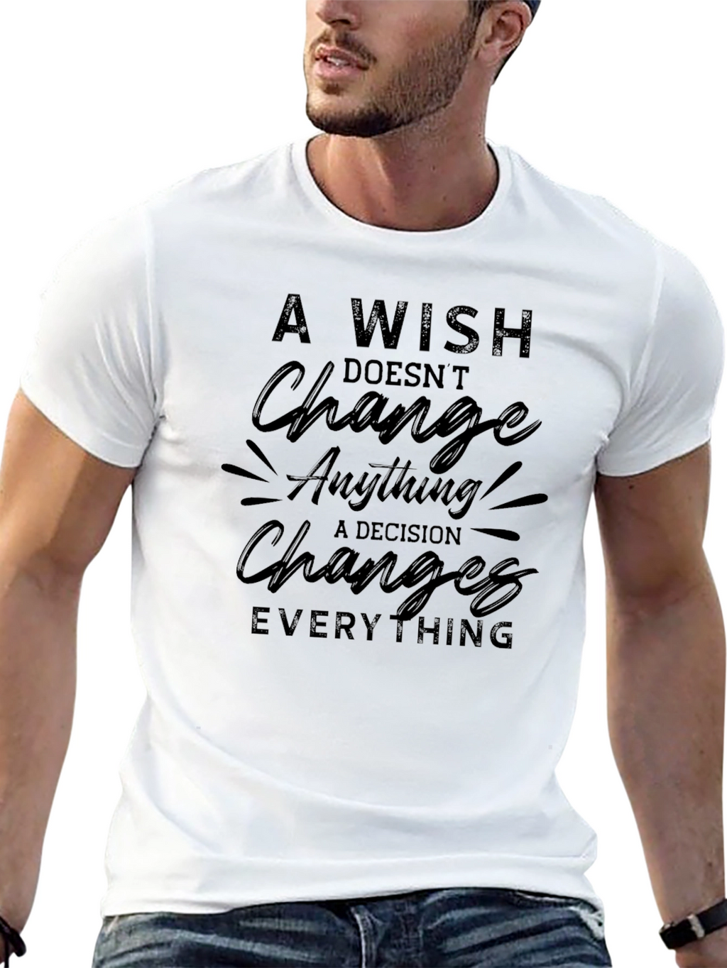 Motivational Black T-Shirt: A Decision Changes Everything
