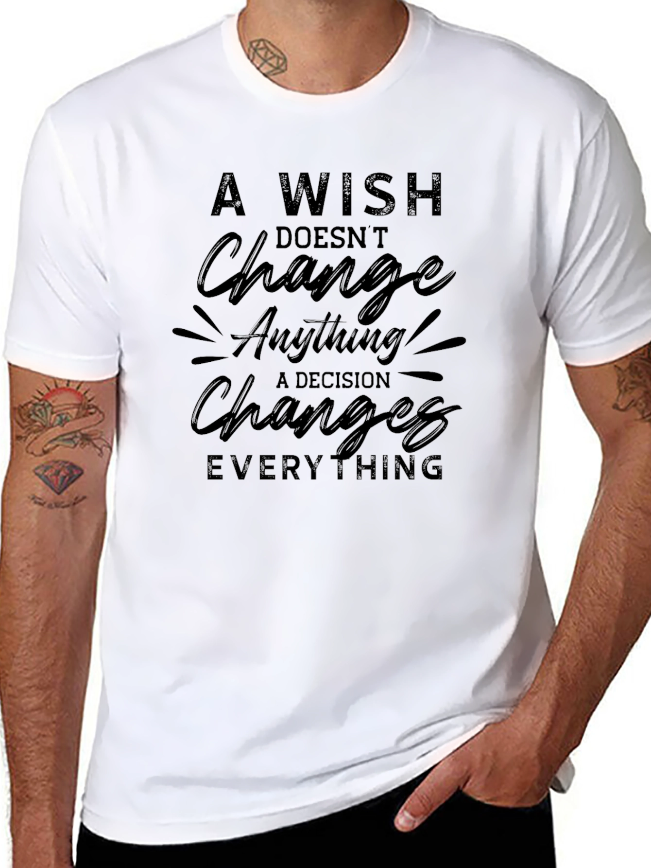 Motivational Black T-Shirt: A Decision Changes Everything