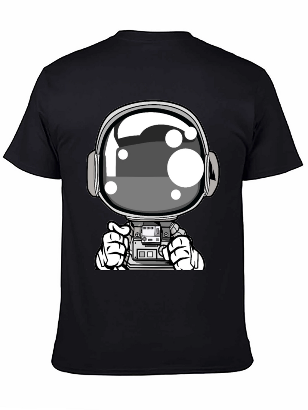 Cool Astronaut Graphic Tee - Black Casual T-Shirt