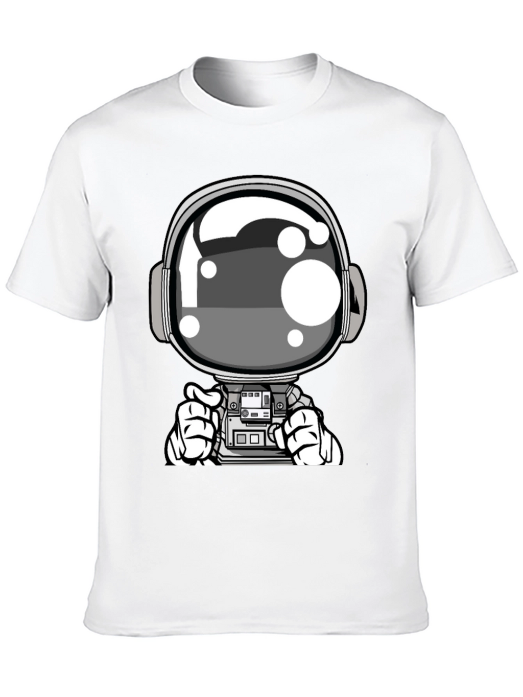 Cool Astronaut Graphic Tee - Black Casual T-Shirt
