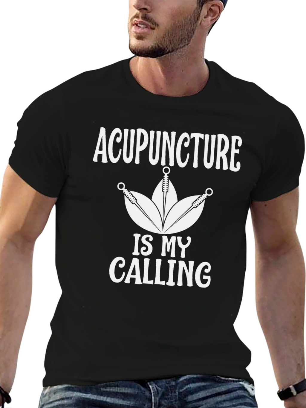 Acupuncture Is My Calling Black T-Shirt
