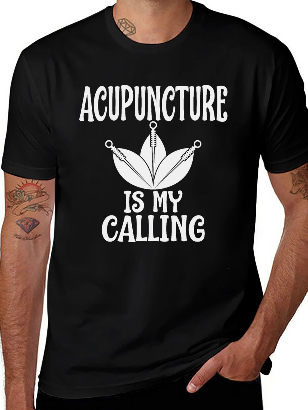Acupuncture Is My Calling Black T-Shirt