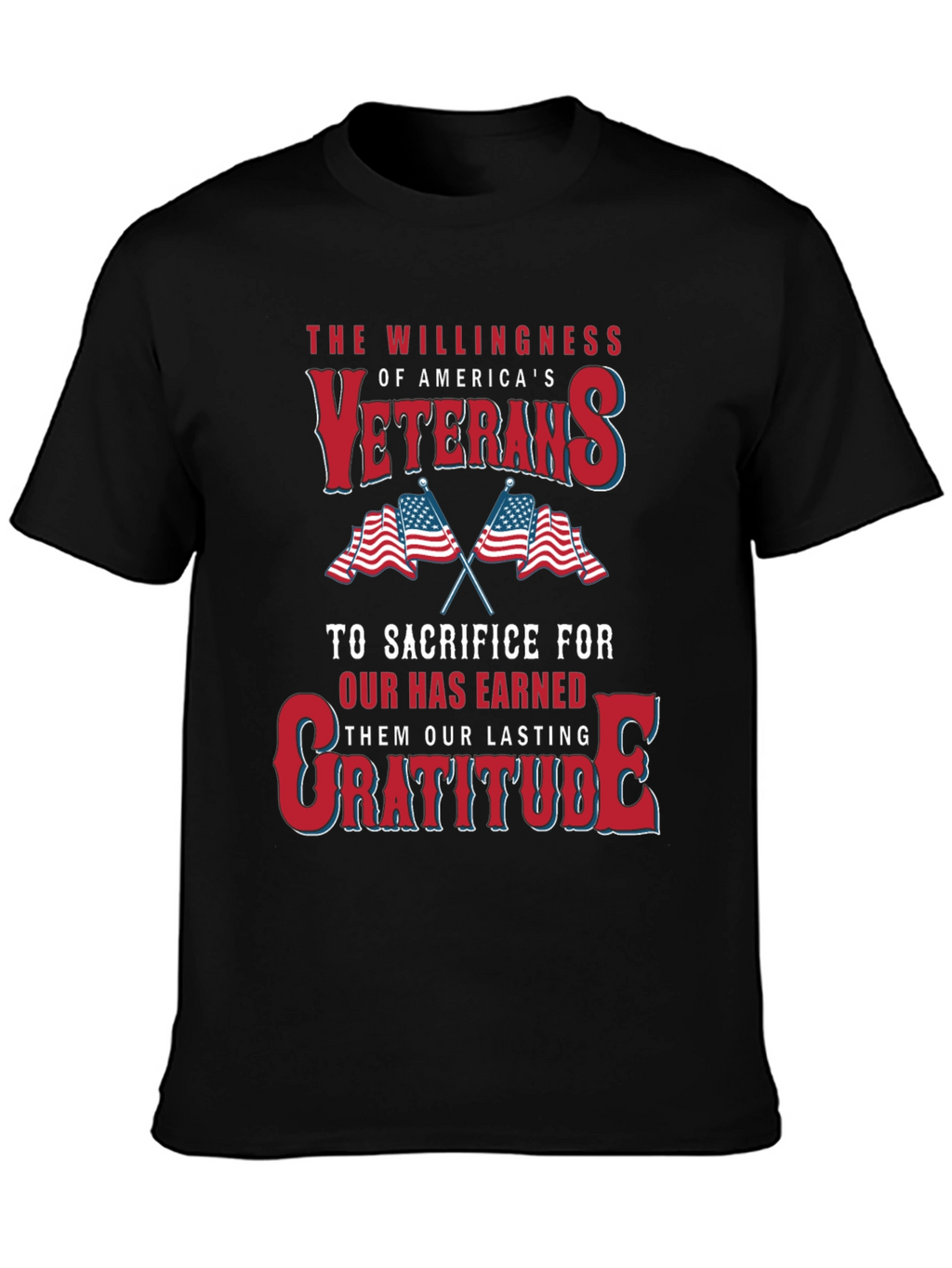 Veterans Gratitude T-Shirt: Patriotic USA Design