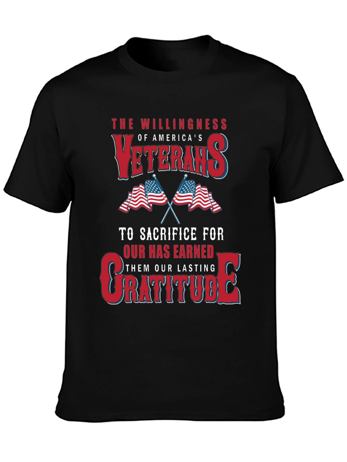 Veterans Gratitude T-Shirt: Patriotic USA Design
