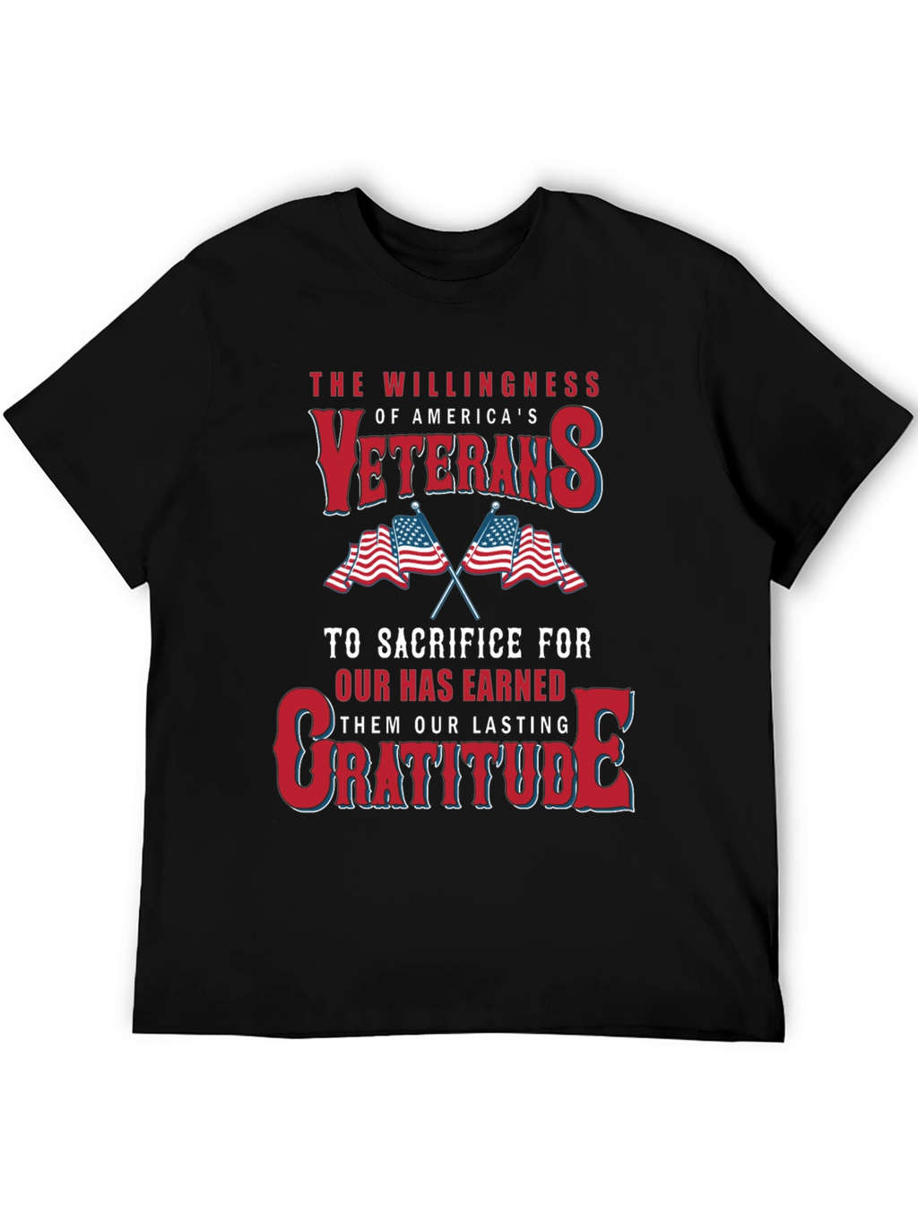 Veterans Gratitude T-Shirt: Patriotic USA Design
