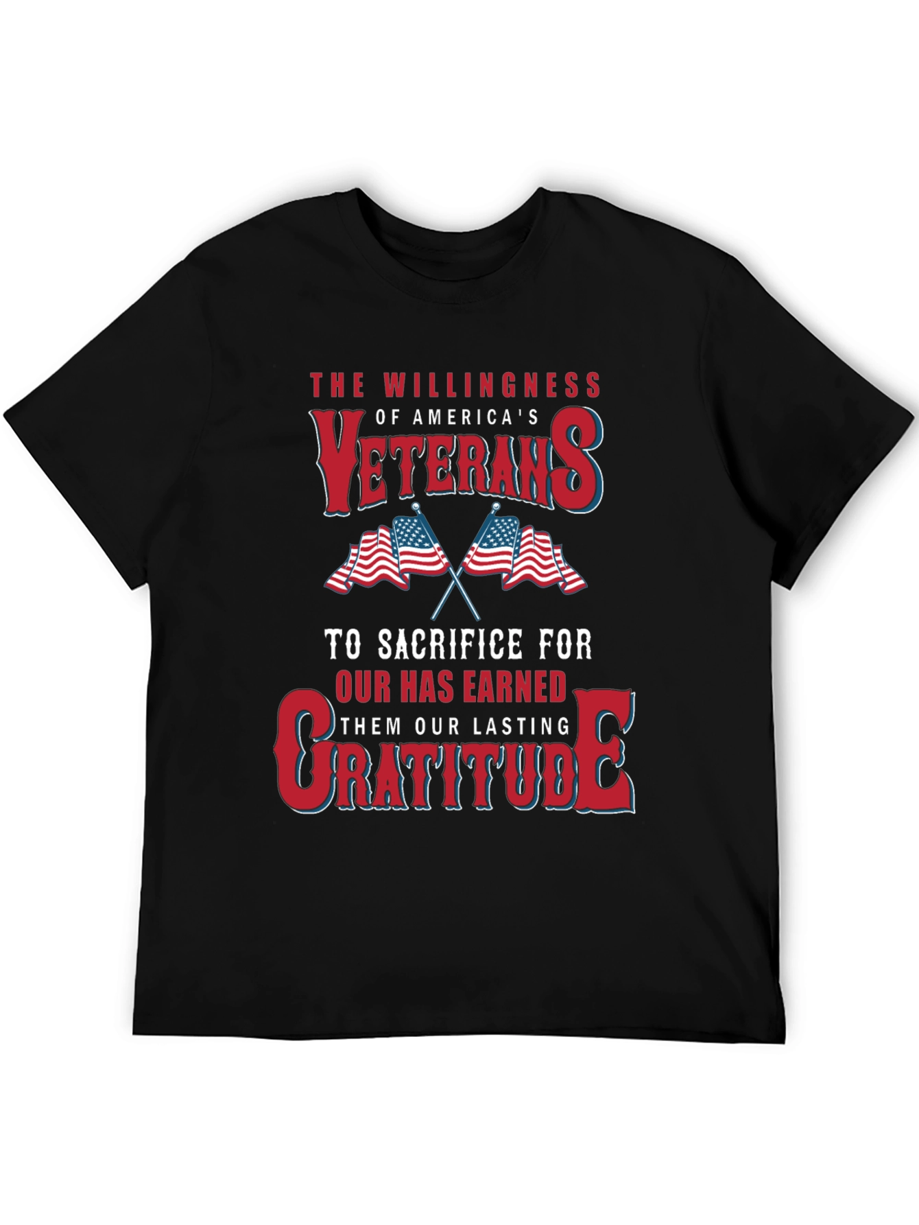 Veterans Gratitude T-Shirt: Patriotic USA Design