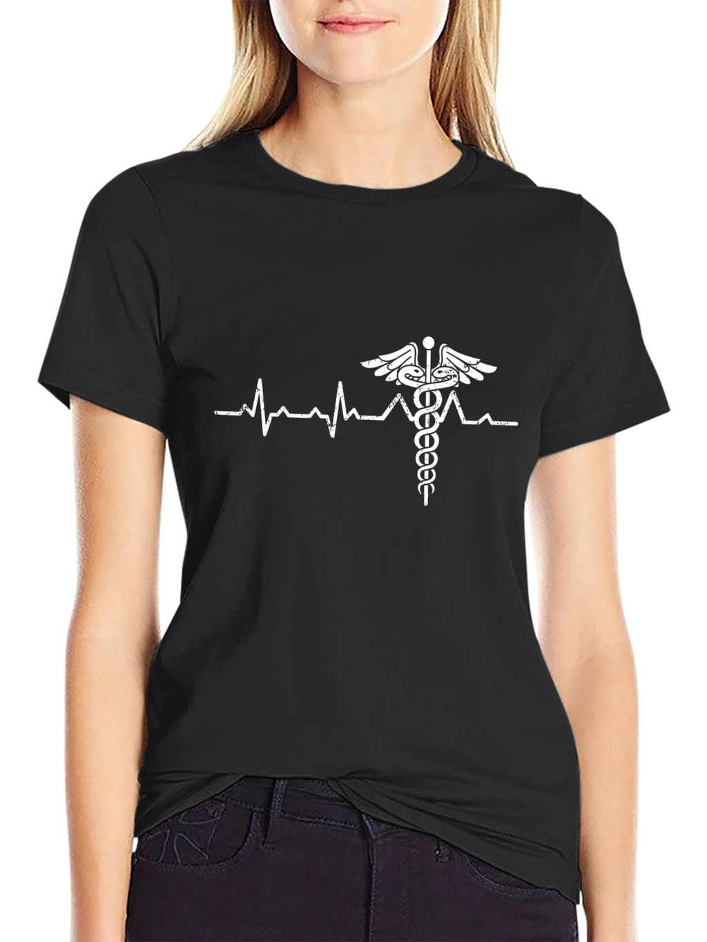 Heartbeat Caduceus T-Shirt - Medical Professional Tee